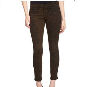 Joe’s Jeans Venetian Lace Print Olive Green Skinny Ankle Jeans Size 30